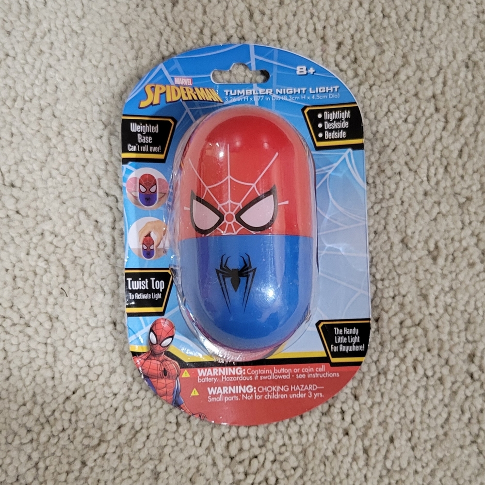 New MARVEL SPIDER-MAN Spiderman Tumbler Night Light Twist Top